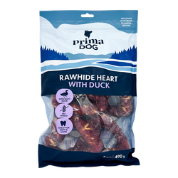 PrimaDog Tuggben Hjärta m Anka 13cm 5-pack