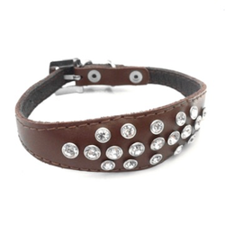 Nina Crystal Collar Brown