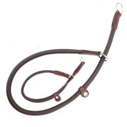 Half check Leather adjustable Brown Chrome