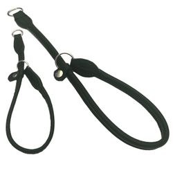 Half check Leather Adjustable Black, Chrome