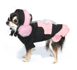 Nina Pink/Black Dress w Earmuffs 33cm