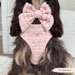 Cocopup Sailor Bow Tie Pink Textured Tweed