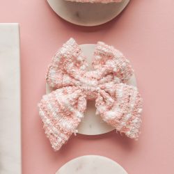Cocopup Sailor Bow Tie Pink Textured Tweed