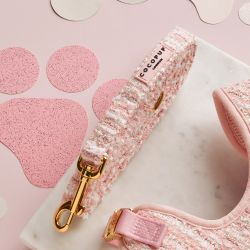 Cocopup London Pink Textured Tweed Hundkoppel
