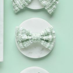Cocopup London Bow Tie Matcha Textured Tweed