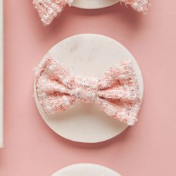 Cocopup London Bow Tie Pink Textured Tweed