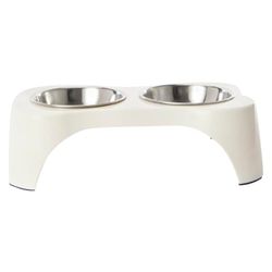 Matskål  Double Bone Shape White 2x350ml