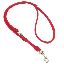 Round Adjustable Leash chrome, Red
