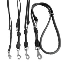 Round Adjustable Leash chrome, Black