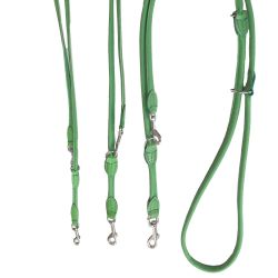 Round Adjustable Leash chrome, Green