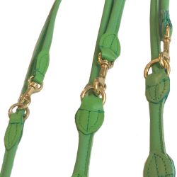 Soft Round Adjustable Leash Brass, Green