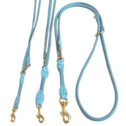 Round Adjustable Leash Brass, Baby Blue