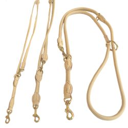 Round Adjustable Leash Brass, Natur