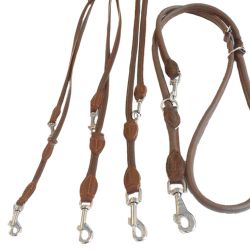 Round Adjustable Leash chrome, Brown
