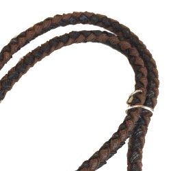 Round Braided Leash Brown/Black