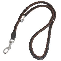 Round Braided Leash Brown/Black