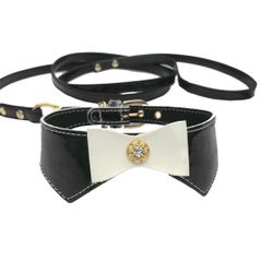 Set Collar & Leash Black 29-34cm
