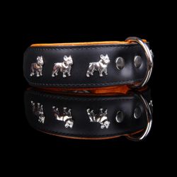 French Bulldog Collar Black/Brown