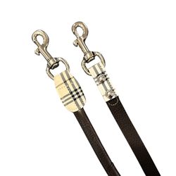 Happy House Checker Leather Collar/Leash