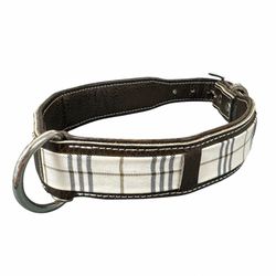 Happy House Checker Leather Collar/Leash
