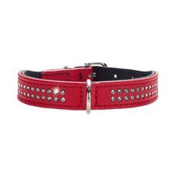 Hundhalsband Nappa Swarovskies, Red