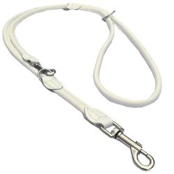 Round Adjustable Leash chrome, White