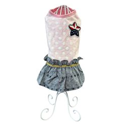 Pink USA flag jeans dress 26cm