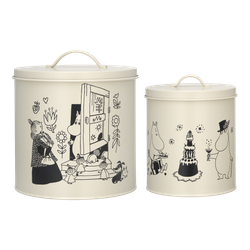Moomin 80 Years Pets Tin Jar 2-pack, Beige