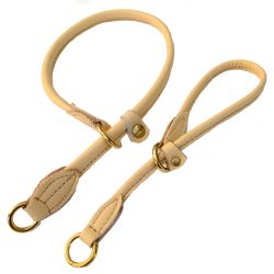 Half check Leather adjustable brass Natur