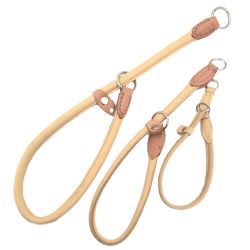 Half check Leather adjustable Natur Chrome