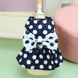 Polka Dot Pet Dress, Marine