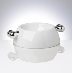 Hundmatskål Atrium Silver White Large