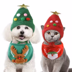 X-mas Tree Hat, hundmössa och haklapp