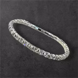 Fancy elastic single row collar w. rainstones