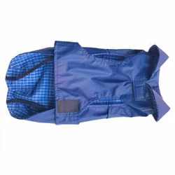 Waterproof coat with tartan lining, Royal Blue
