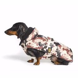 Dachshund Fleece-lined quilted coat, Camo
