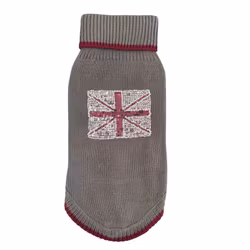 Britt Sweater w Glitter Flag, Grey
