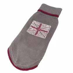 Britt Sweater w Glitter Flag, Grey