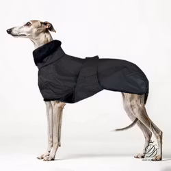 Greyhound Raincoat w. Fur Lining, Black