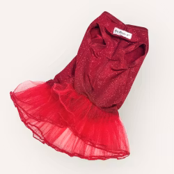Tuttu Dog Dress w Glitter Red XS