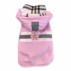 Rain Coat w fleece - Pink Flower