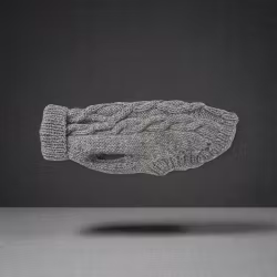 Jackie Handstickad hundtröja i ull, Grå