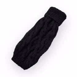 Jackie Handstickad hundtröja i ull, Svart