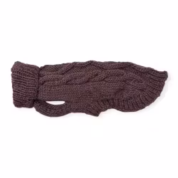 Jackie Handstickad hundtröja i ull, Plommon