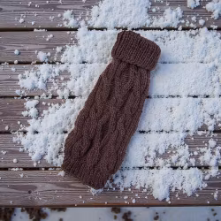 Jackie Handstickad hundtröja i ull, Plommon