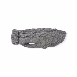 Jackie Handstickad hundtröja i ull, Grå