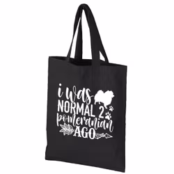 Tygkasse med tryck - Pomeranian, I was Normal
