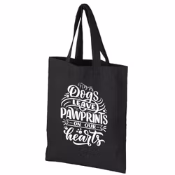 Tygkasse med tryck - Dogs Leave Pawprints