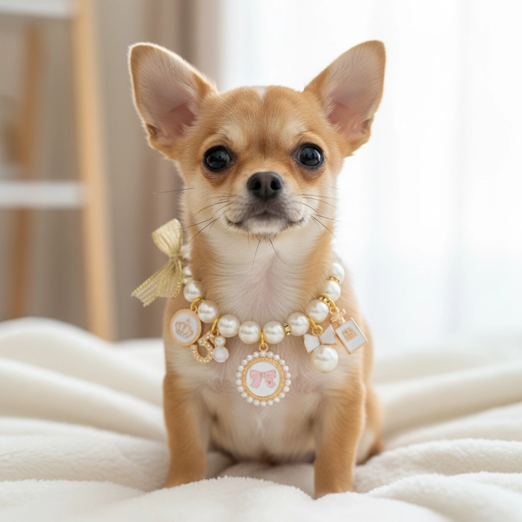 Mademoiselle Dog Collar, White