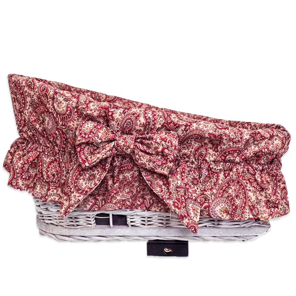 Jackie Överdrag till Cykelkorg, Paisley Burgundy